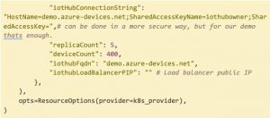 IoT hub connection string